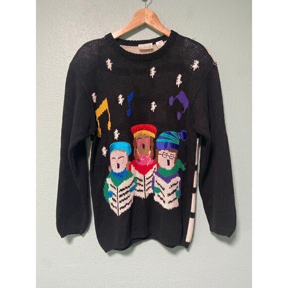 Vintage Nordstrom Women's Holiday Christmas Singers Music Sweater Size Small - Picture 1 of 10